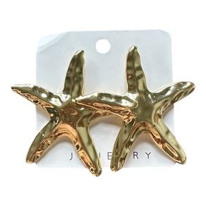 Shiny Gold Starfish Earrings